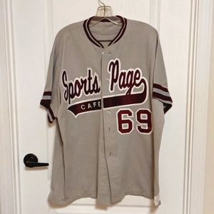 Vintage SPORTS PAGE CAFE Jersey XXL